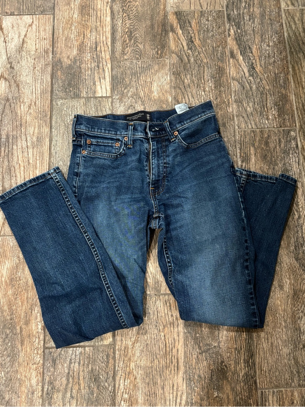 Abercrombie & Fitch Men's Straight Leg Blue Denim Jeans